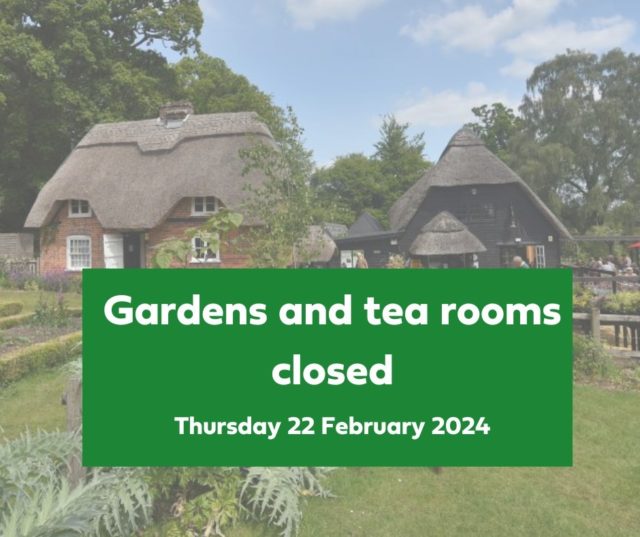 Due to strong winds, Furzey Gardens and tea rooms will be closed Thursday 22 February. 

As a woodland garden we take the safety of our visitors, staff and volunteers very seriously and with strong winds the risk of falling branches is high. 

Please check our website for further information on opening days and times www.furzey-gardens.org