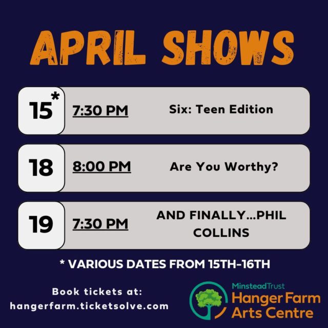 Hanger Farm continues to promise more great content and events, ensuring to keep the staff and volunteers busy. With a fantastic array on our programme this month, what will you be watching?

Browse our shows, and tell us what you're watching in the comments below.

🎟️ Book tickets here: https://buff.ly/3P4Rez9

#HangerFarm #Totton #LiveEntertainment #LiveMusic #LiveMusicTotton #LiveMusicSouthampton #LiveEntertainmentTotton #LiveEntertainmentSouthampton #WhatsOnHampshire #HampshireEvents